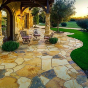 stamped concrete patio