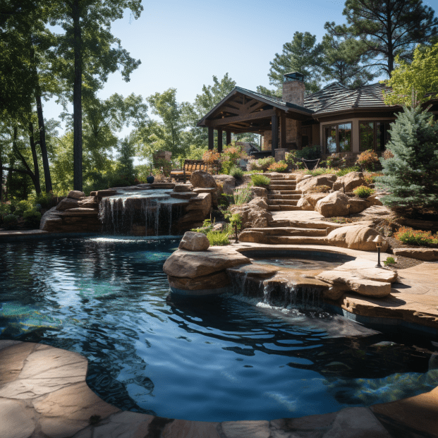 Waterfall for pool area picture