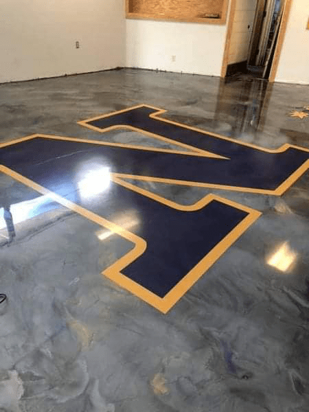 A garage with epoxy flooring